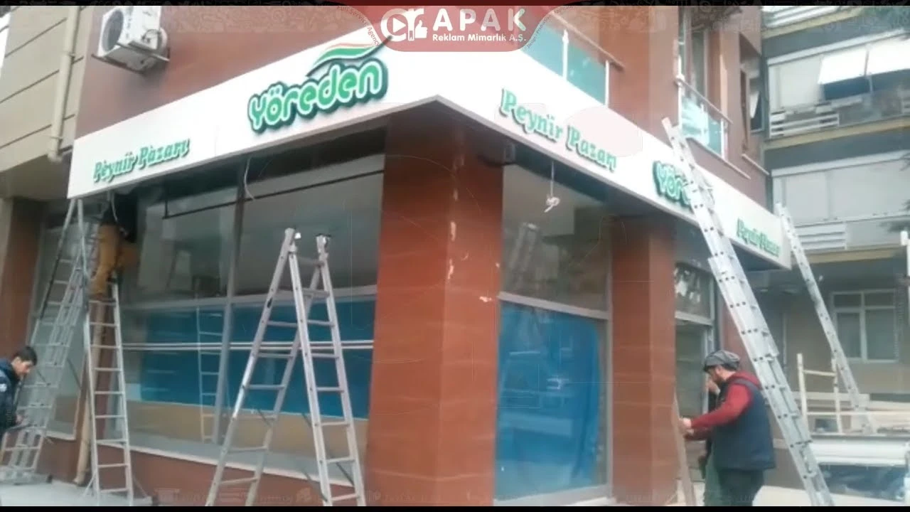 Dükkan Cephe Kutu Harf Tabela Montajı