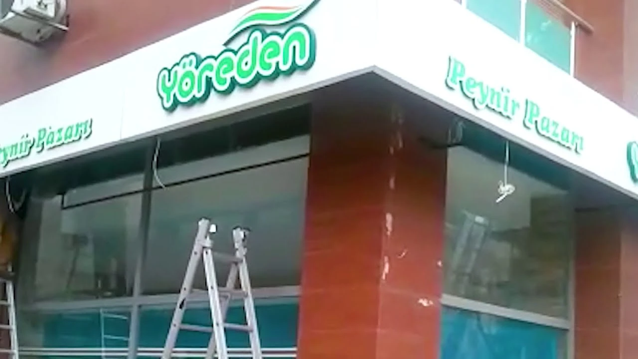 Kompozit Üzeri Pleksi Kutu Harf Dükkan Tabelası